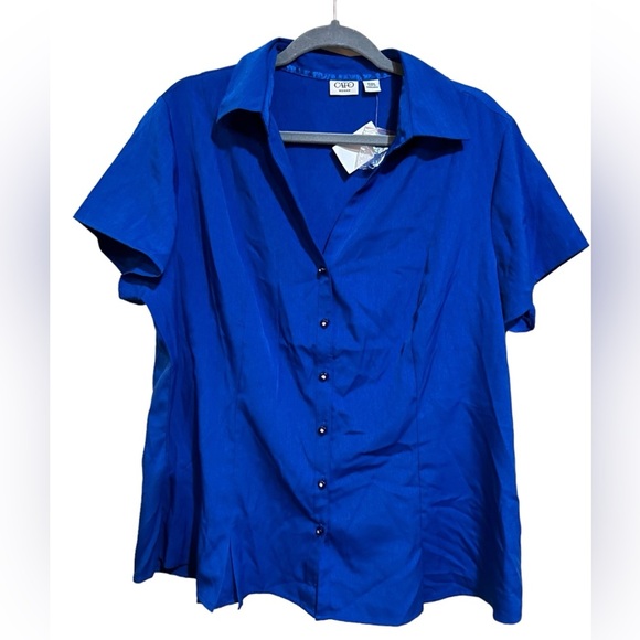 Cato Royal blue button down top women’s size 18/20 NWT - Picture 6 of 7